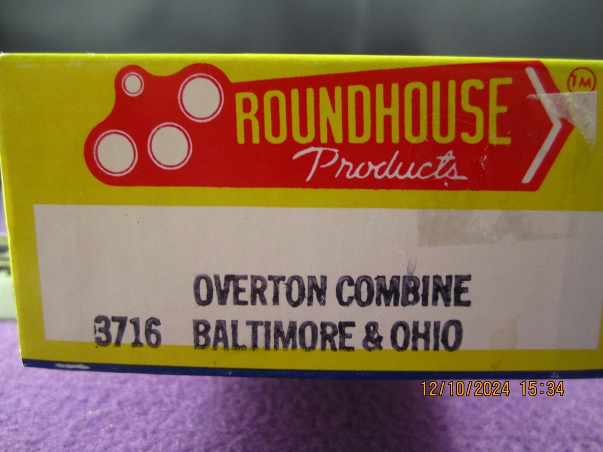 ROUNDHOUSE HO GAUGE BALTIMORE & OHIO OVERTON COMBINE KIT No