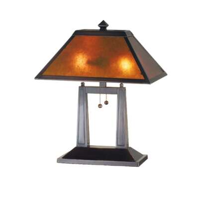 Meyda Lighting 20'H Van Erp Amber Mica Oblong Table Lamp, Amber - 24216