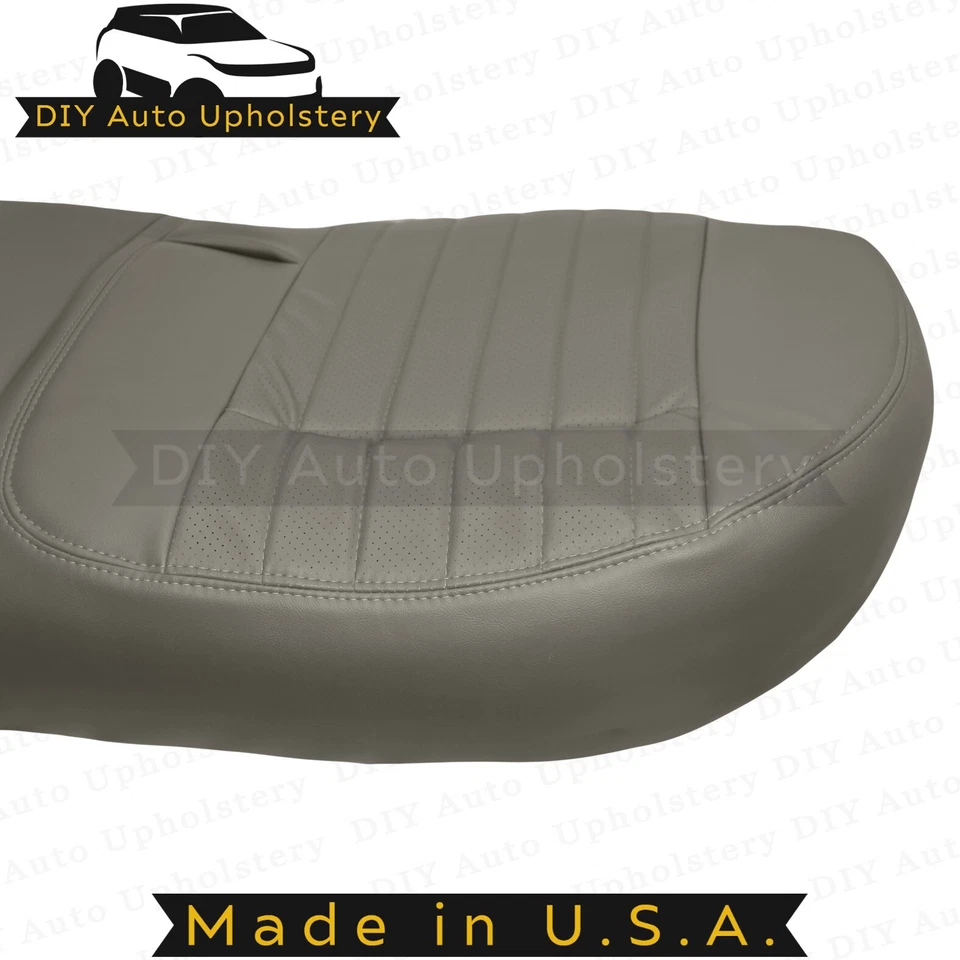1994-1996 For Chevy Impala Rear Bench Synthetic Leather Bottom Seat Cover Gray - Image 2 of 4