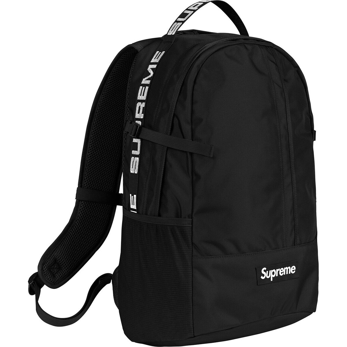 Supreme Cordura SS18 Ripstop Nylon Backpack Black - 100 Supreme Cordura SS18 Ripstop Nylon Backpack Black - 100