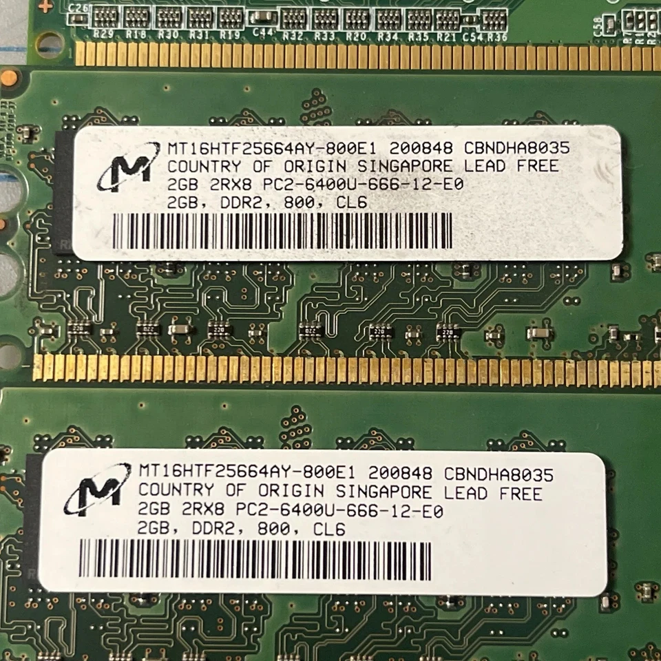 6gb Crucial Memory 4 GB (2x2GB) 2 GB (2x1GB) DIMM 800MHz DDR2 Memory PC2 6400U - Image 3 of 4