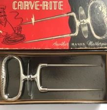 Mason Carve Rite Carving Fork Meat Turkey Roast Watermelon 901C Holder With Box