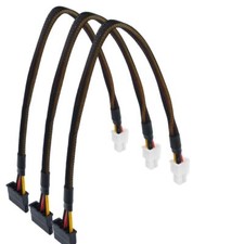 3-Pack Motherboard ATX 4 Pin to SATA Hard Drive HDD Power Adapter Cable for L...