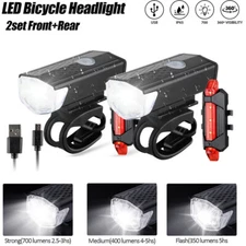 Cycling LED Lantern Bicycle Front Rear Light Bike USB Charge Headlight Light MTB
