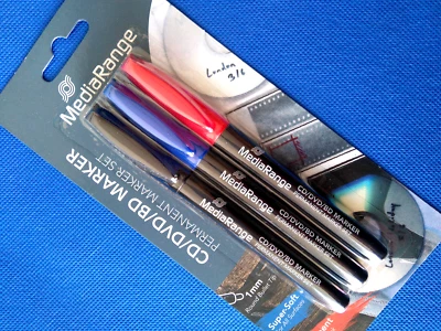 CD-DVD-BD... Permanent Marker Set 3 Folienstifte MediaRange