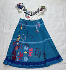 Halloween Girls Dress Encanto Blue White Floral Sweetheart Neck Very Stretchy