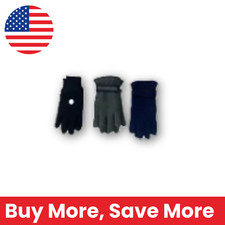 Men's Gloves with Fleece Ribbed Snowflake Logo - Double Layer Knit Winter Gloves