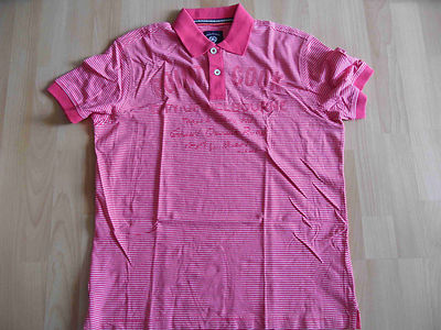 LERROS beautiful polo shirt pink white striped with flok print size S NEW