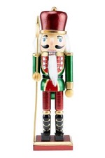 Clever Creations Green Coat 10 Inch Traditional Wooden Nutcracker, Festive Ch...