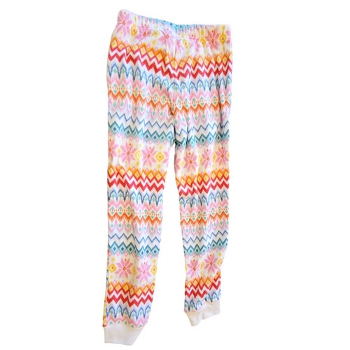 Old Navy Pants Girls Pink and White Fleece Fair Isle Jogger Size Large JJ2183 - Picture 3 of 5