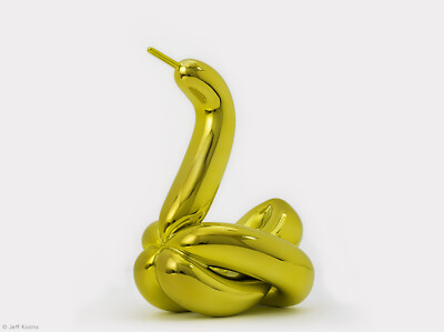 Jeff Koons, Bernardaud-Balloon Schwan gelb, limitiert auf 999 Stück, signiert