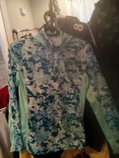 Huk Women's Icon X Camo Hoodie Performance Shirt Size Small Blue Aqua NWT