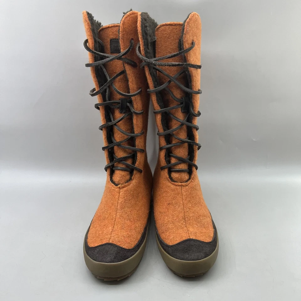 Patagonia Arnoux ботинки женщин размер 7,5 костра оранжевый шерсти середины икры шнурует вверх туфли - Изображение 2 из 4