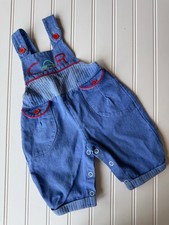 Vintage Kids Embroidered Car Overalls One Piece Newborn Baby