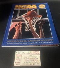 NCAA 1994 D1 Men's Basketball Championship 1st & 2nd Rounds Program W/ Ticket