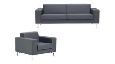 Sessel 2 Sitzer Sofa Polster Design B&uuml;rom&ouml;bel Luxus Stoffsofas Leder