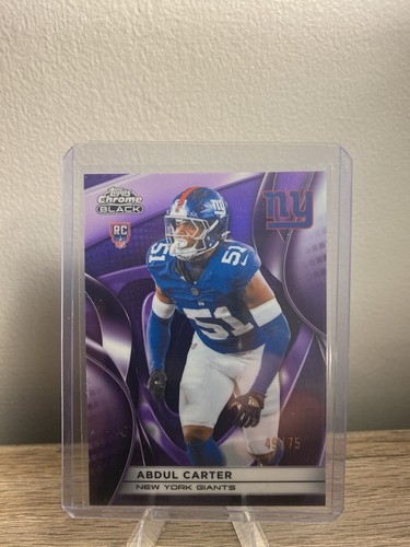 2025 Topps Chrome Black Abdul Carter Rookie Purple /75  Giants