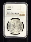 1884 O $1 Morgan Silver One Dollar MS63 New Orleans NGC Sparkles