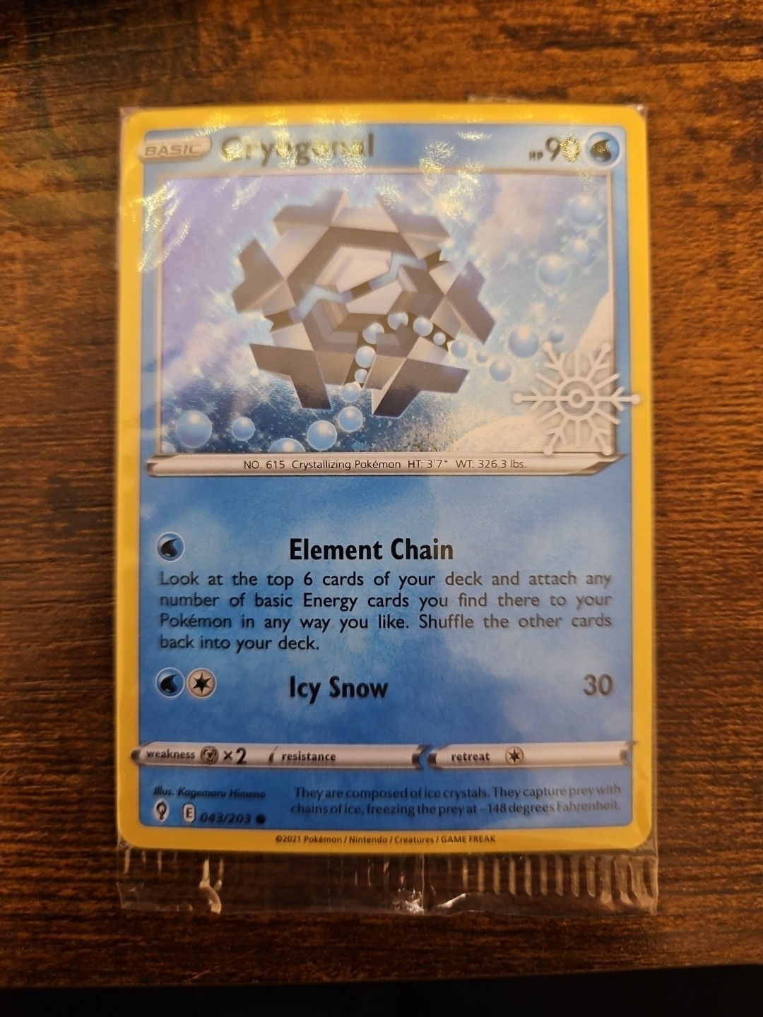 Cryogonal 43/203 Factory sealed Snowflake Stamped Cosmo Holo Pokemon Tcg ShipNow