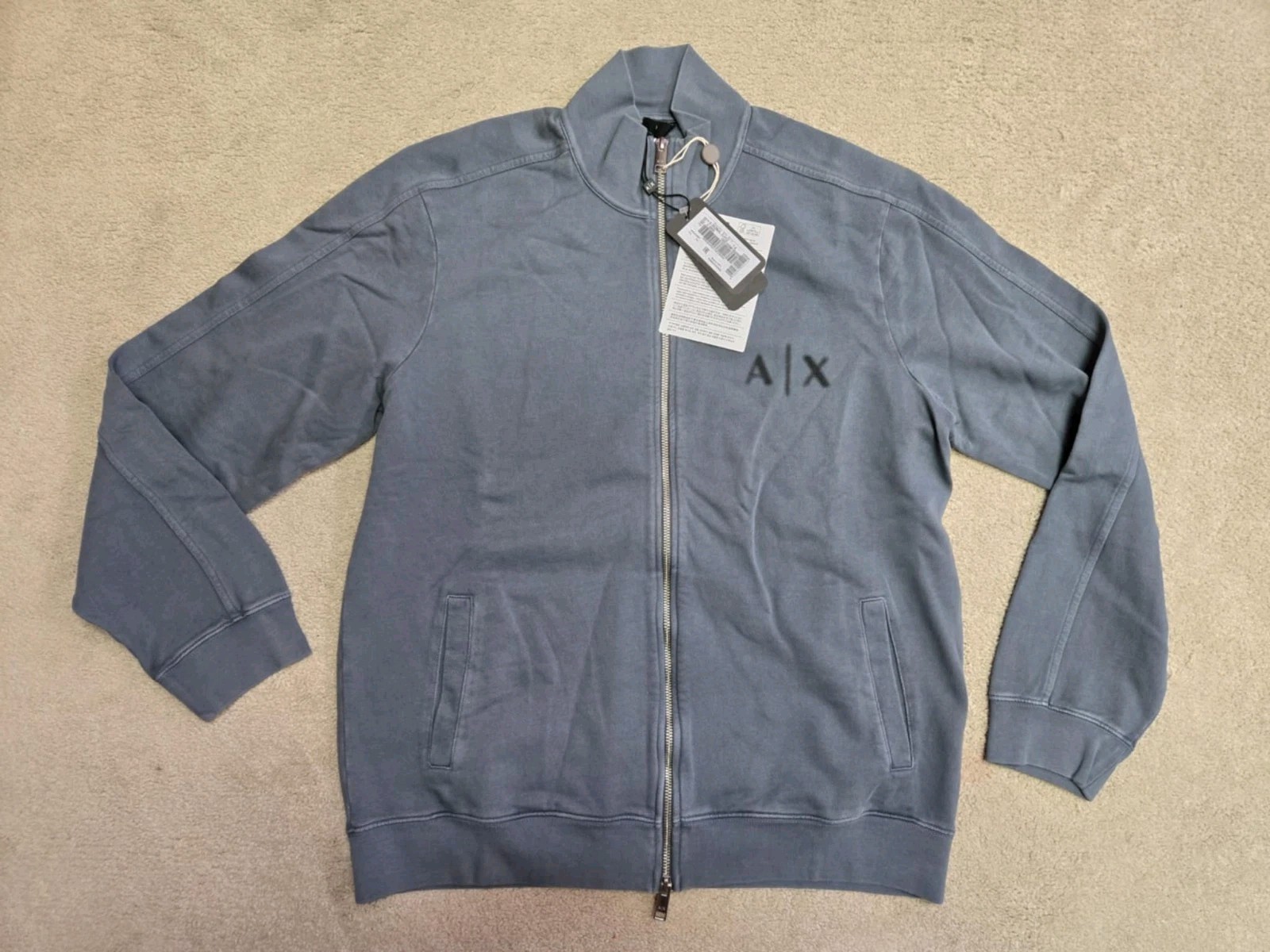 Armani Exchange men's  cardigan new with tags, blue, large, regular fit,65$