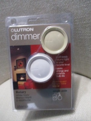 Lutron Rotary Dimmer D-600PH-DK White & Ivory Single Pole Incandescent Halogen