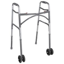 drive Steel 32 to 39" H Bariatric Dual Release Folding Walker with Wheels up to