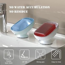 Soap Dish Holder Self Draining Suction Cup Bathroom Sink Soap Organizer