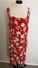 Sleeveless midi dress with wraparound design floral Clay Brick design size XXL