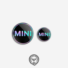 MINI Cooper S JCW Bonnet & Boot Gel Badge Kit – Gen 1 R52 R53 Holographic Black
