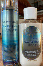 2pc SEA ISLAND SHORE 1x LOTION  1x Fine Fragrance MIST 8oz Bath and Body Works