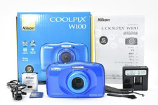 Nikon Coolpix W100 BLUE 13.2MP 3X OpticalZoom WiFI Digital Camera w/Box Japan