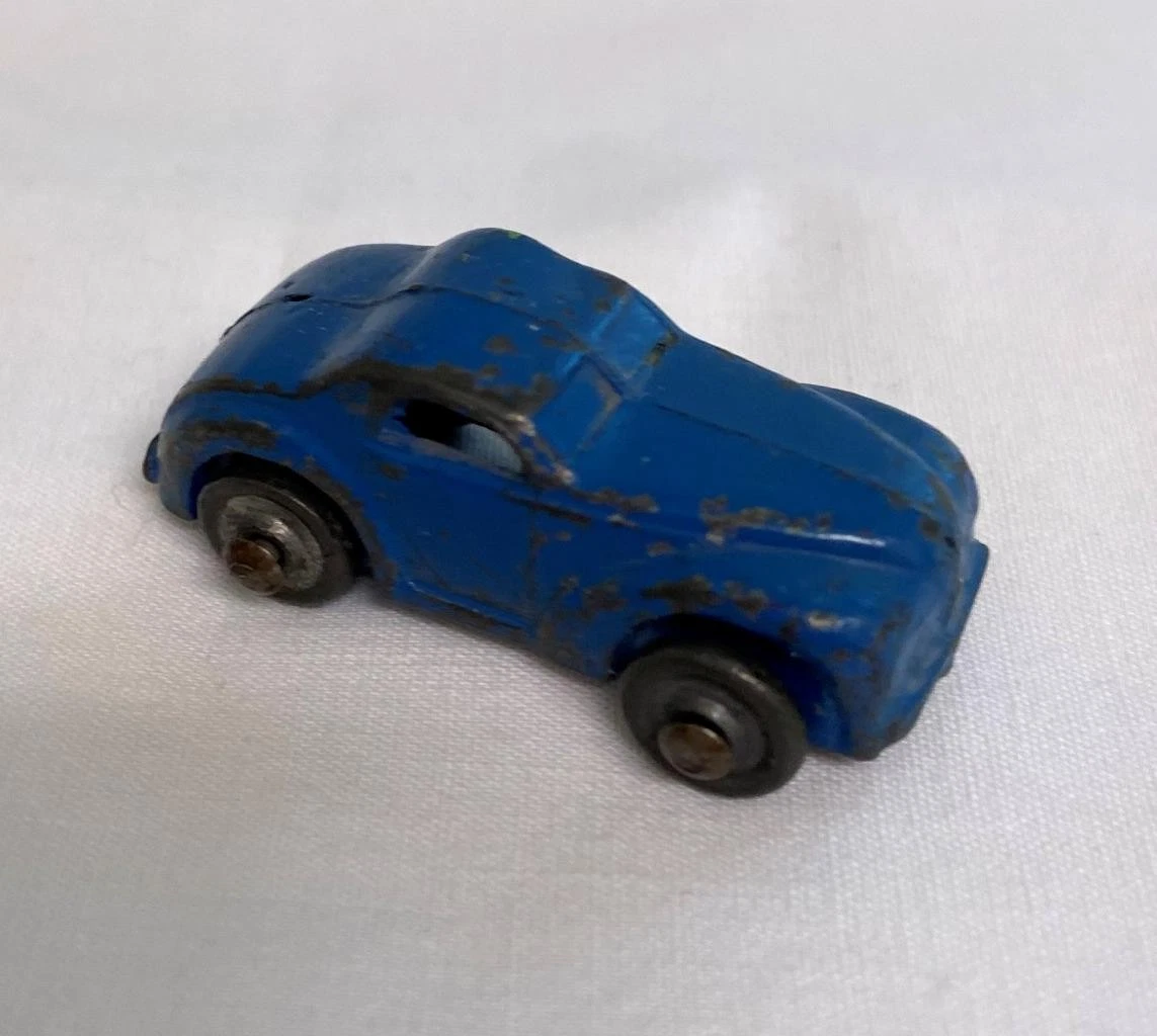 981A RARE VINTAGE 1930 Barclay USA Bus Pewter Toys Repeint Bleu L 7,3