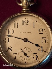 Hamilton 17j Grade 924 Model 1. C.1910 Open Faced Lever Set Men's Pocket Watch