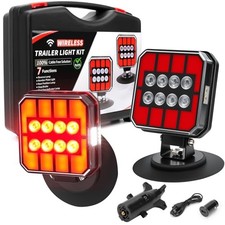 Wireless Trailer Lights, Magnetic Bluetooth Tail Light Kit for Towing, 6 MODES