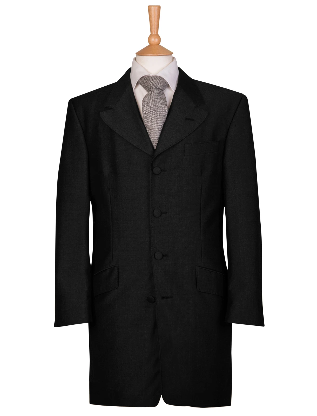Ben Sherman Black Prince Edward Jacket Slim Fit Wool Teddy Boy Wedding Formal