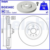 2X Delphi Bremsscheibe BG9346C FüR Landrover Discovery Sport L550 VAN Range L538