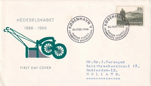 SA25d Denmark 1966 The 100th Anniversary of the Danish Heath-Society, FDC