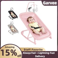 Portable Baby Rocking Chair Aluminum Frame 300D Cationic Fabric Ergonomic Wood