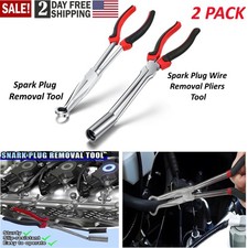 2 Pcs Car Sleeve Type Spark Plug Puller Round Spark Plug Pliers Removal Tool
