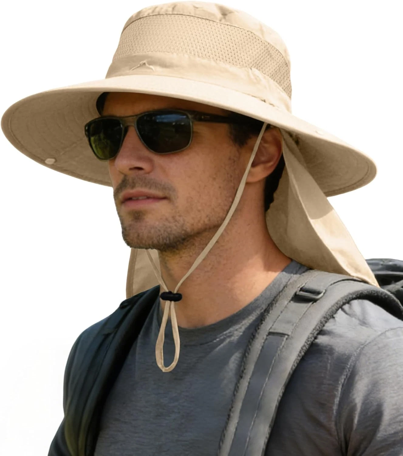 Sun Hats for Men Women Fishing Hat with Neck Flap,Upf 50+ Sun Hat Waterproof Wid