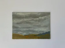 LANDSCAPE ORIGINAL PAINTING Impressionism Art Oil cardboard etude  4*6 inch