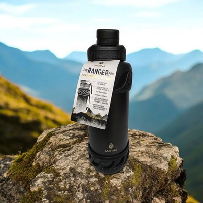 New Manna 40 oz Ranger Pro With Rubber Bumper And Handle Grip Black