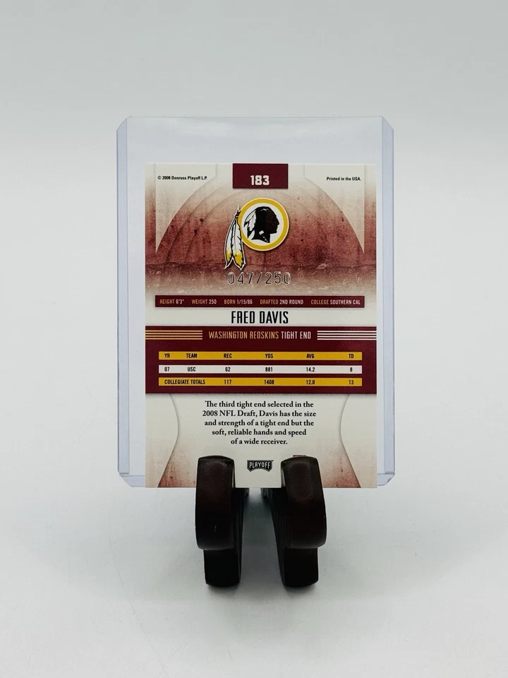 2008 Donruss Playoff Spectrum Blue Rookie /250 Fred Davis #183 RC - Image 2 of 2