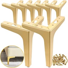 7 Inch Metal Furniture Legs Gold Replacement Feet For Sofa Chair Cabinet 8 Pack