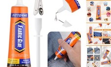 Fabric Glue Permanent, 60 ML Washable Clear Clothing Glue, Super Fabric