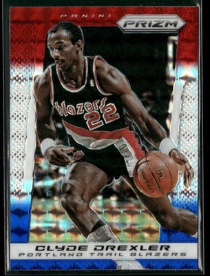 2013-14 Panini Prizm Clyde Drexler #233 Red White Blue Prizm Trail Blazers