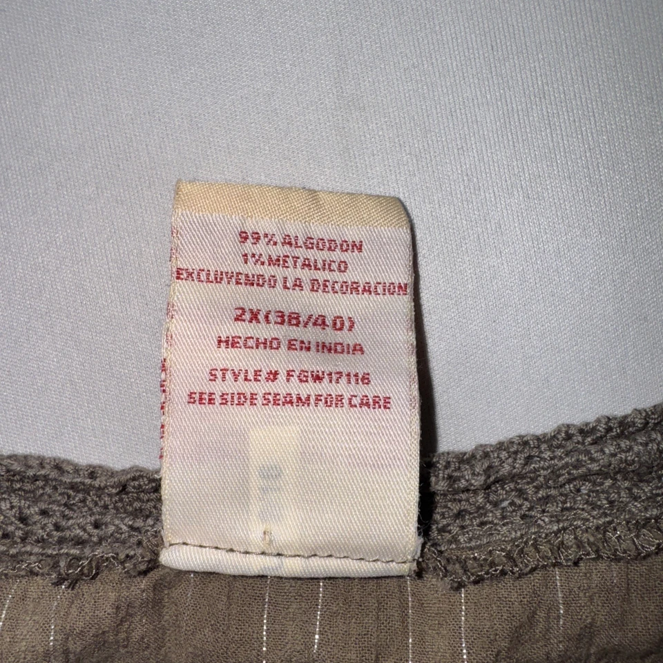 Top Babydoll Vintage Y2K Faded Glory para Mujer Talla 2X Bordado Encaje Estrás Foto 4 de 4