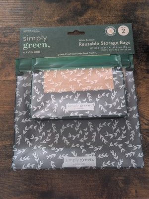 #ad #ad New Simply Green Reusable Sandwich Bags Leaves BPA Free 2 Pk $5.98