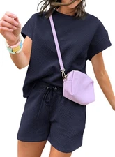 Two Piece Sets For Women Cozy Casual Yoga Womens Clothes Resort Wear Crew Nec...