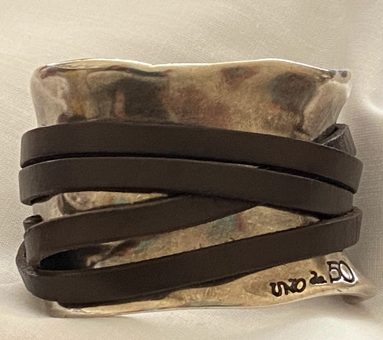 Uno De 50 ~ Silver Plated Cuff Rectangular Wide W… - image 1